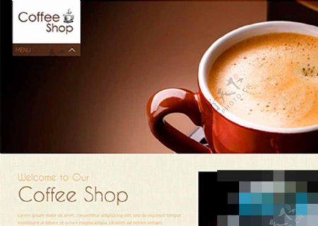 宽屏大气咖啡商店响应式网站模板