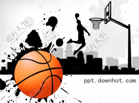 街头篮球宣传海报PPT模板