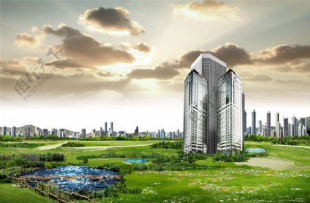 韩国城市房地产PSD分层模板
