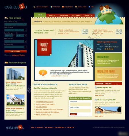 地产公司网页设计