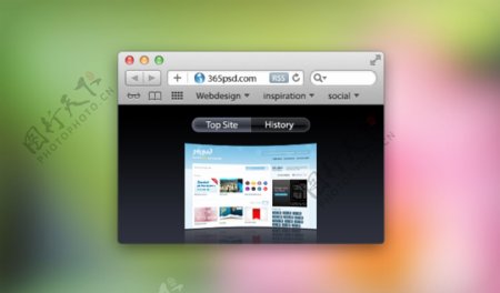 干净简单的Safari窗口浏览器PSD