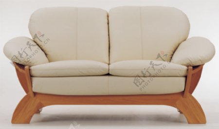 皮革双座位沙发3D模型