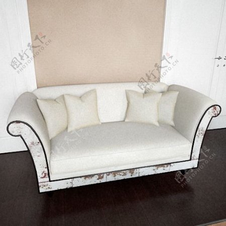 欧洲风格的白色多个座位的沙发