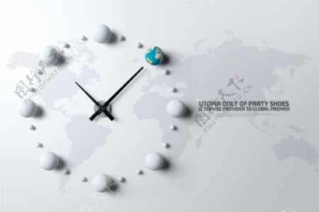 创意时钟时间管理PSD商务概