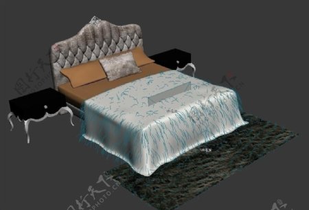 欧式床模型图片