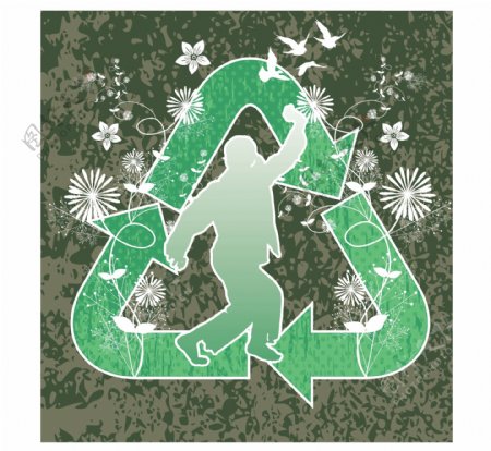 印花矢量图人物色彩绿色徽章标记免费素材