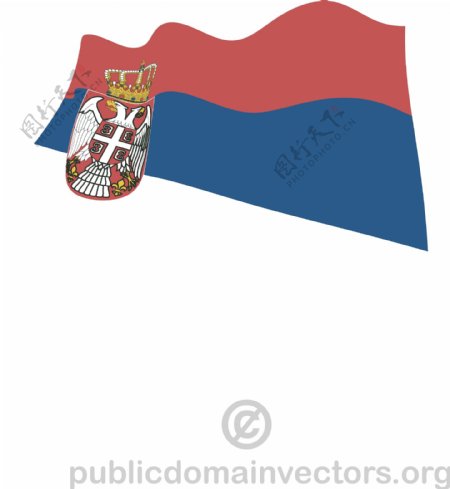挥舞塞尔维亚国旗