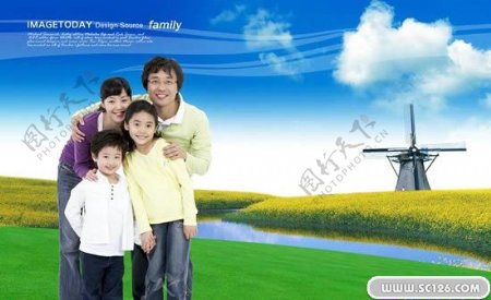 韩国家庭人物PSD素材1