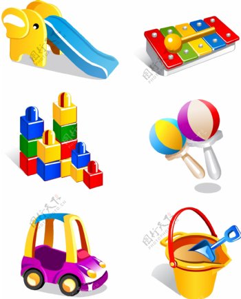 婴儿玩具用品矢量素材图片
