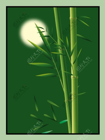 翠绿竹子装饰画素材图片