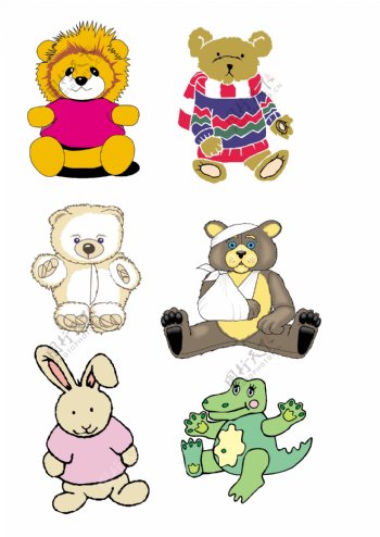 玩具熊玩具布娃娃小兔子恐龙白熊狗熊图片