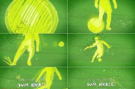 手绘巴西足球世界杯AE片头模板