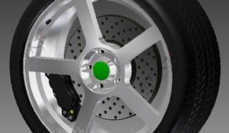 自定义轮辋轮胎制动盘和游标卡尺