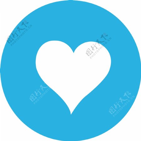 蓝色爱心心型图标
