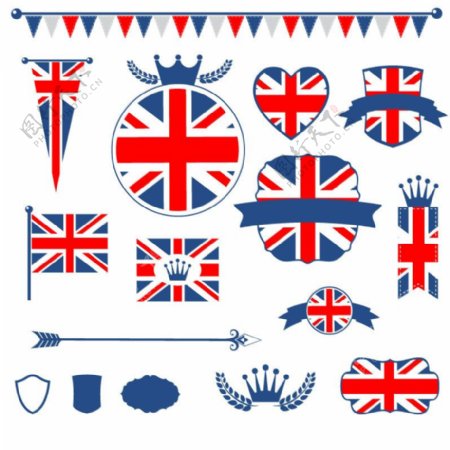 英国国旗元素矢量素材