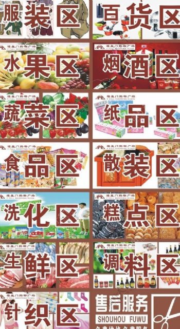 福盈门超市区域牌图片
