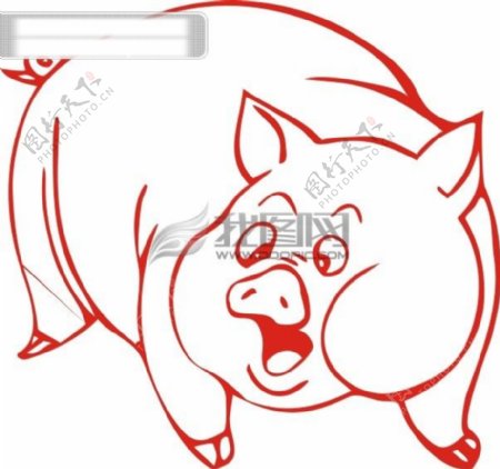 猪矢量图