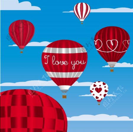 我爱你的热气球在空中英语