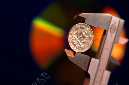 商业经济硬币尺寸测量精确硬币制作尺寸