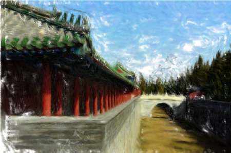 原创手绘北京建筑图片