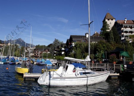 瑞士蒙特勒游艇港图片