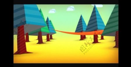 卡通树木视频素材