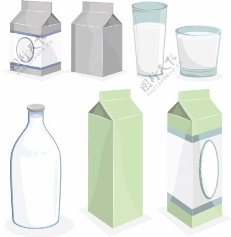 牛奶瓶牛奶盒图片