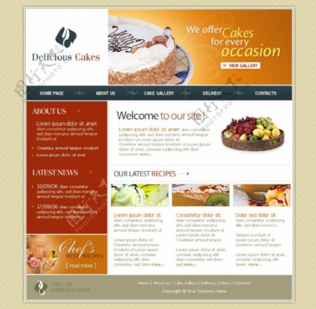 最好的蛋糕网站设计模板下载