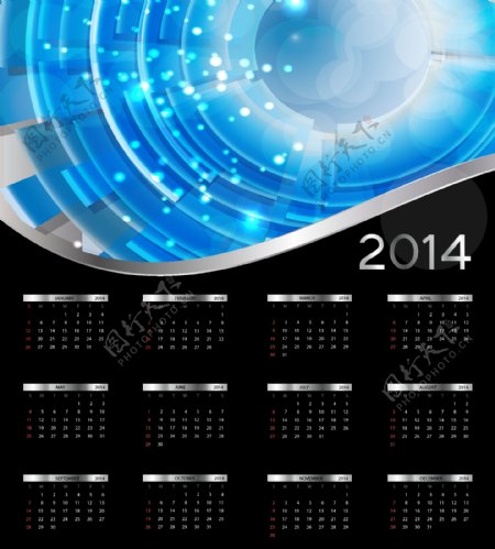 2014年年日历图片