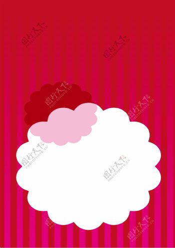 紫条纹云状框背景图片