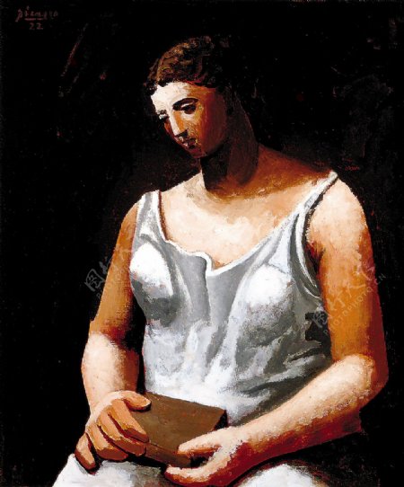1922Femmeenblanc西班牙画家巴勃罗毕加索抽象油画人物人体油画装饰画