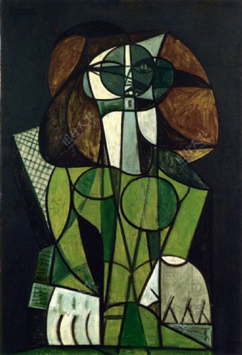 1946Femmeassise西班牙画家巴勃罗毕加索抽象油画人物人体油画装饰画
