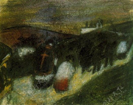 1900Enterrementrural西班牙画家巴勃罗毕加索抽象油画人物人体油画装饰画