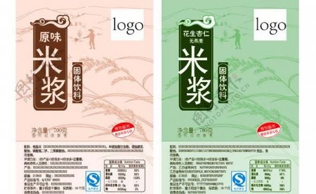 米浆大米水稻包装标签图片