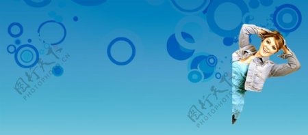 蓝色新年节庆网页模板
