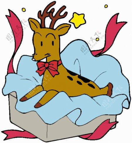位图卡通动物鹿可爱卡通色彩免费素材