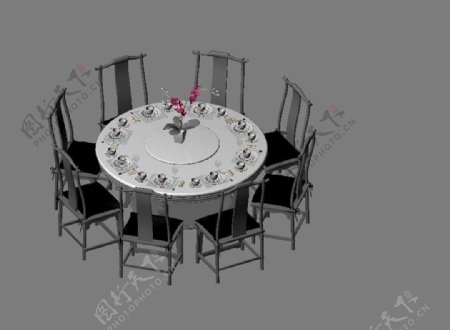 餐桌模型中式餐桌图片
