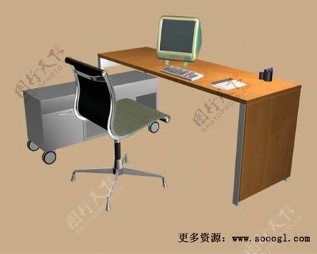 办公家具办公桌3d模型办公桌157