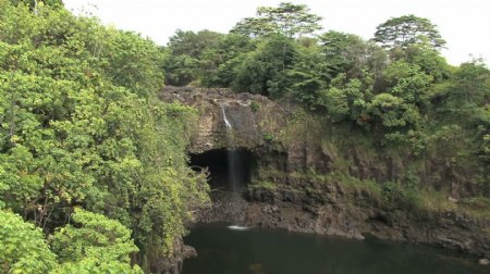 夏威夷彩虹瀑布洞穴股票视频