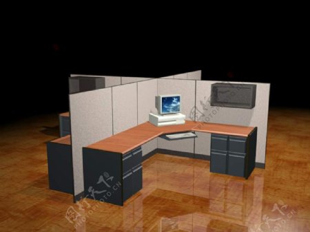 办公家具办公桌3d模型3d素材231