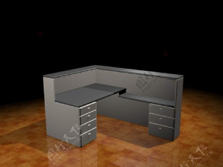 办公家具办公桌3d模型办公桌203