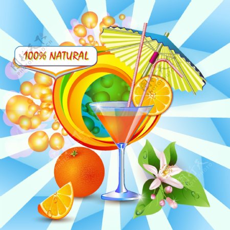 夏日动感水果汁背景图片