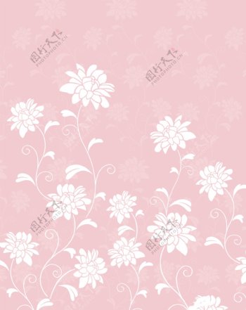 白菊花粉色移门图片