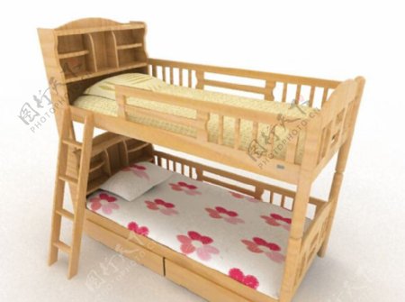 双层儿童床模型