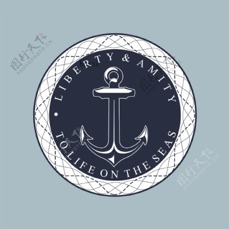 印花矢量图T恤图案图文结合徽章标记海洋元素免费素材