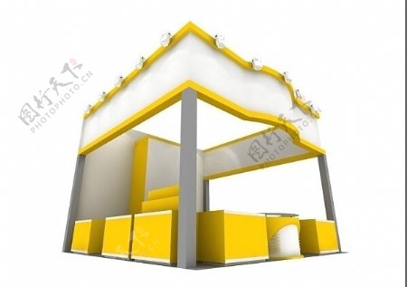 黄色展台特装3D模型