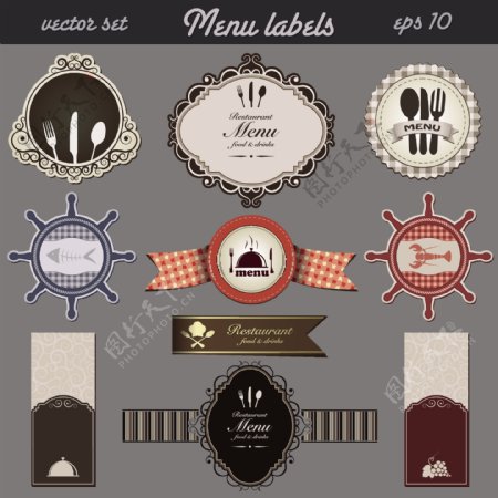 欧式菜单标签装饰设计图片