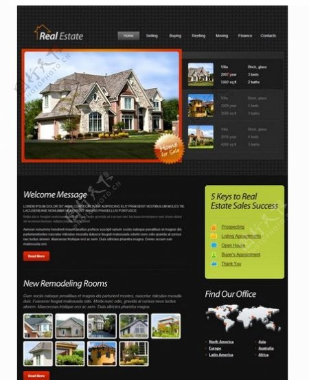 房屋出售行业网站模板