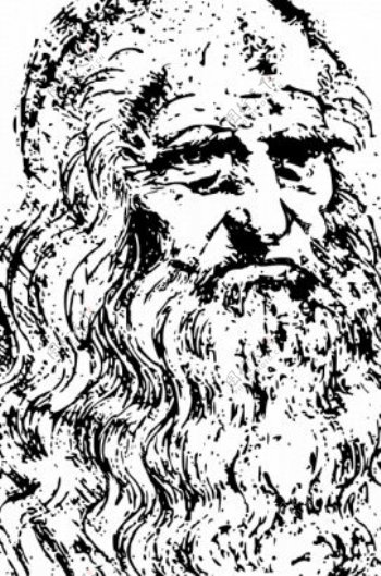列奥纳多达文西肖像的矢量图像