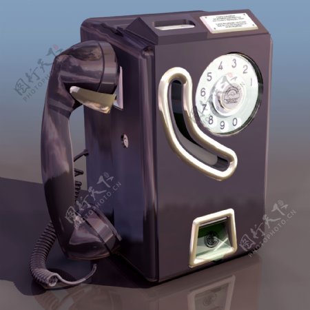 旧式电话机3D模型